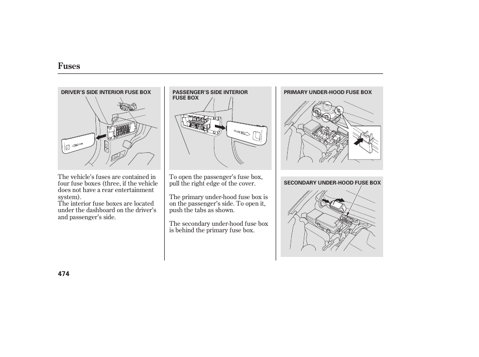 Fuses | HONDA 2008 Odyssey User Manual | Page 480 / 526