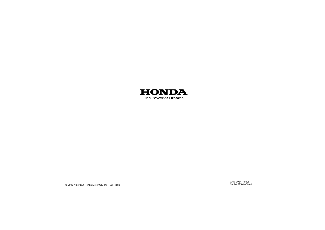 HONDA 08L96-SZA-1A00-81 User Manual | Page 5 / 5