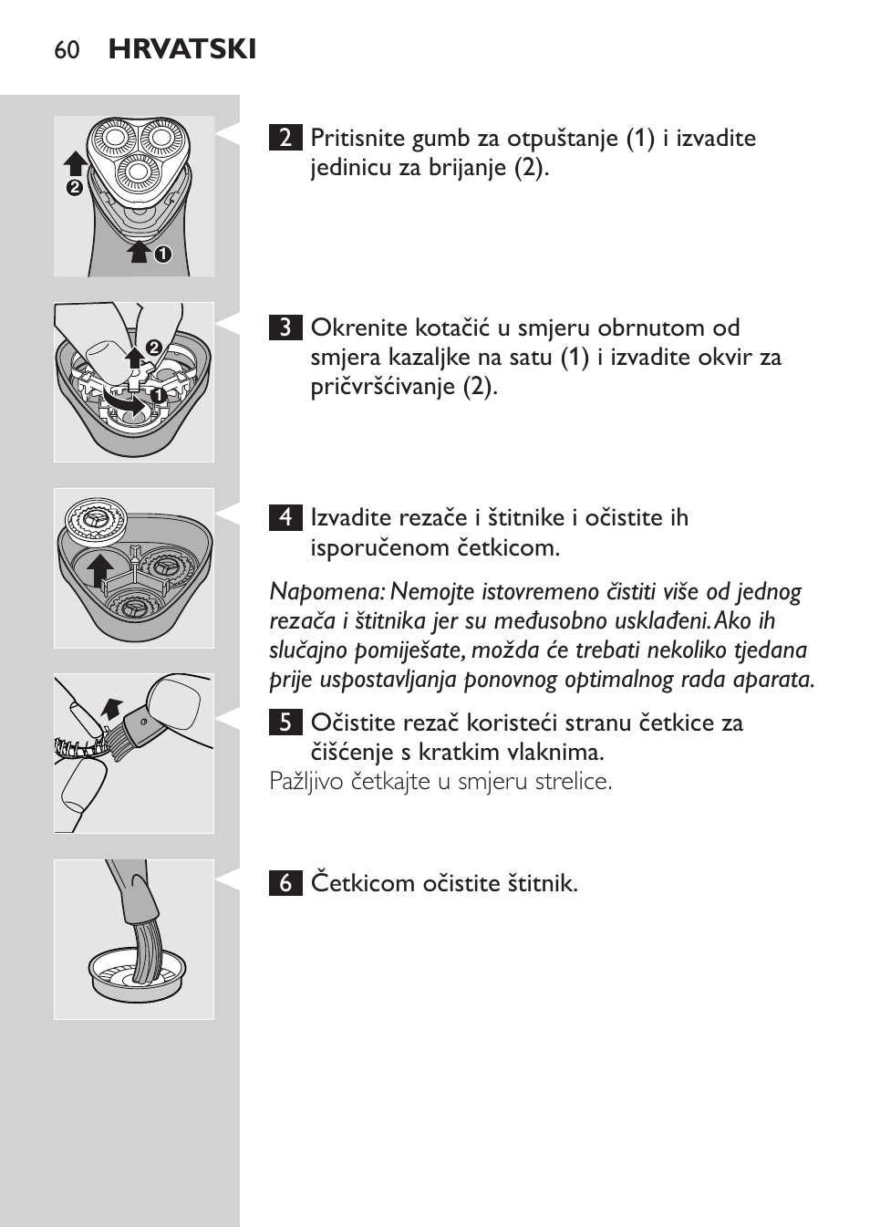 Hrvatski | Philips HQ 6990 User Manual | Page 60 / 206