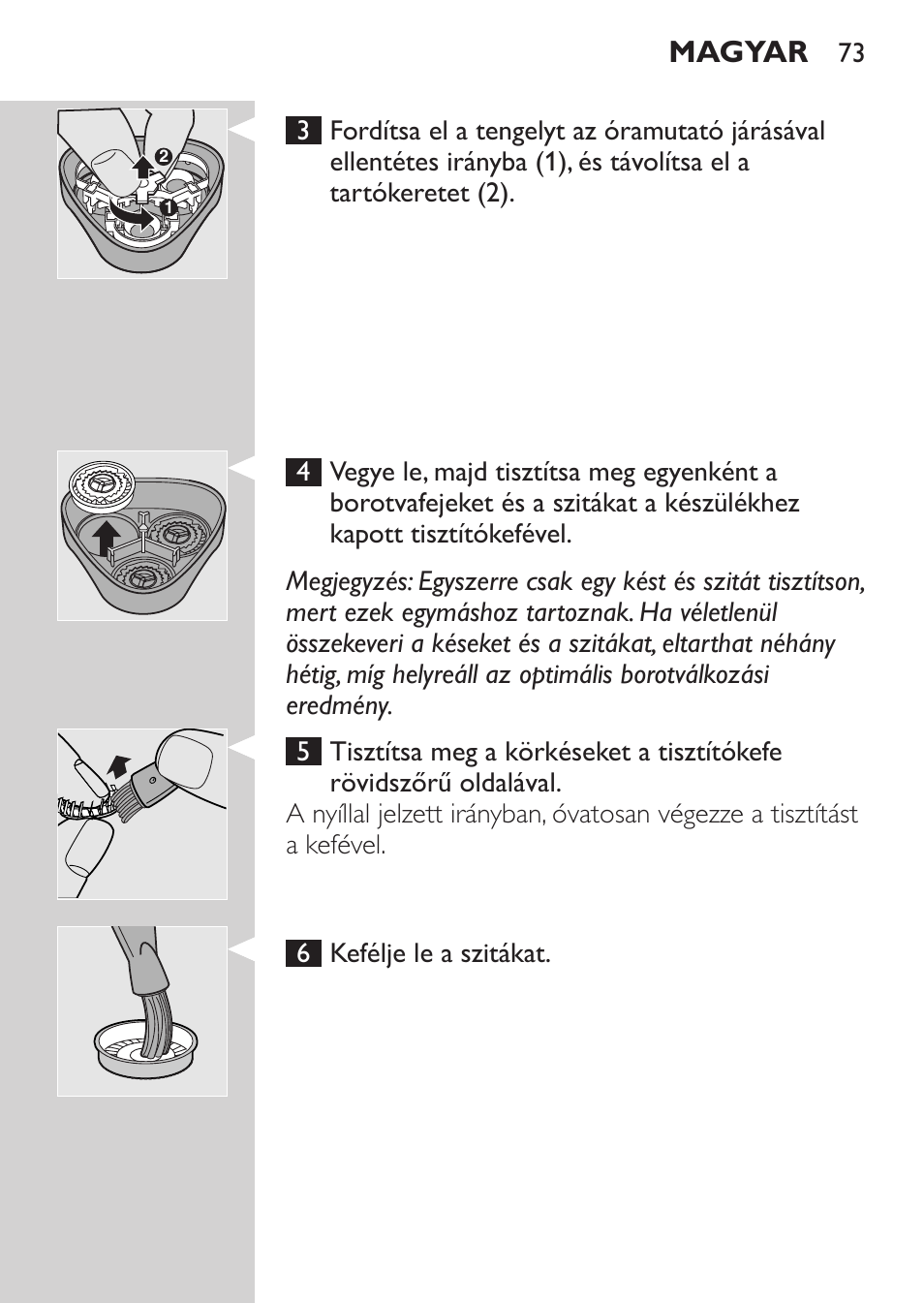 Magyar | Philips HQ 6990 User Manual | Page 73 / 206