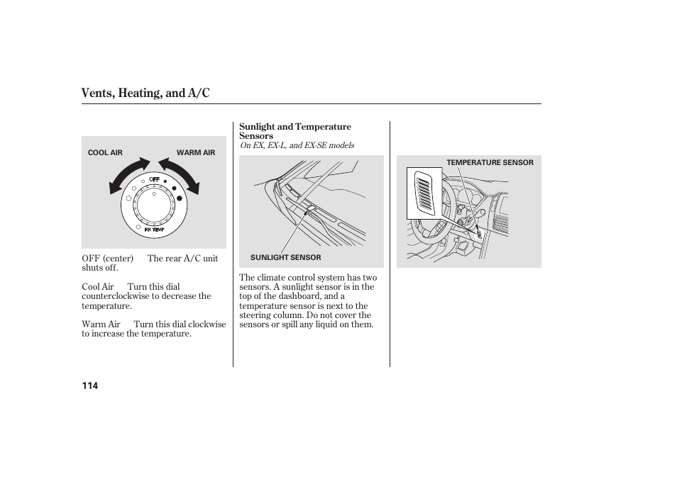 Vents, heating, and a/c | HONDA 00X31-S9V-6502 User Manual | Page 120 / 330