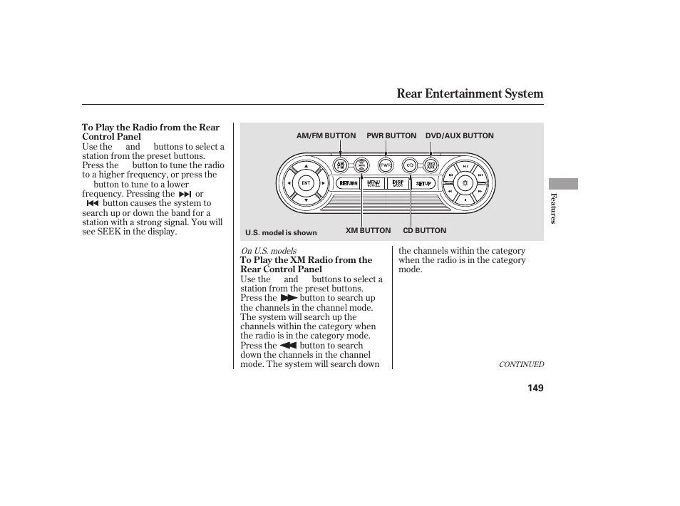 Rear entertainment system | HONDA 00X31-S9V-6502 User Manual | Page 155 / 330