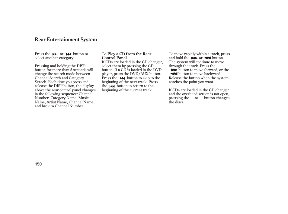 Rear entertainment system | HONDA 00X31-S9V-6502 User Manual | Page 156 / 330