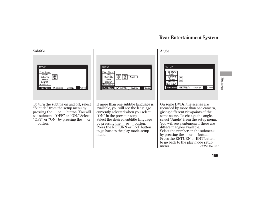 Rear entertainment system | HONDA 00X31-S9V-6502 User Manual | Page 161 / 330