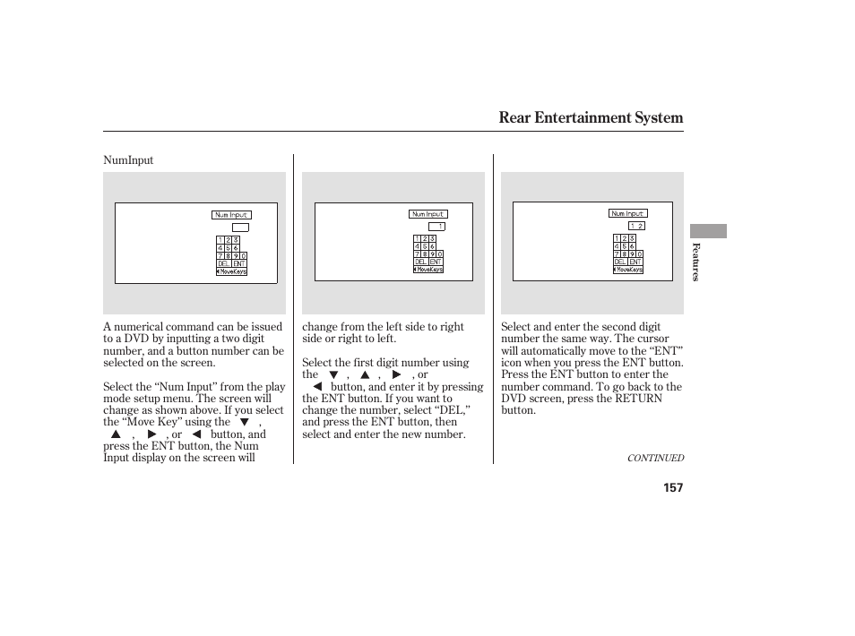 Rear entertainment system | HONDA 00X31-S9V-6502 User Manual | Page 163 / 330