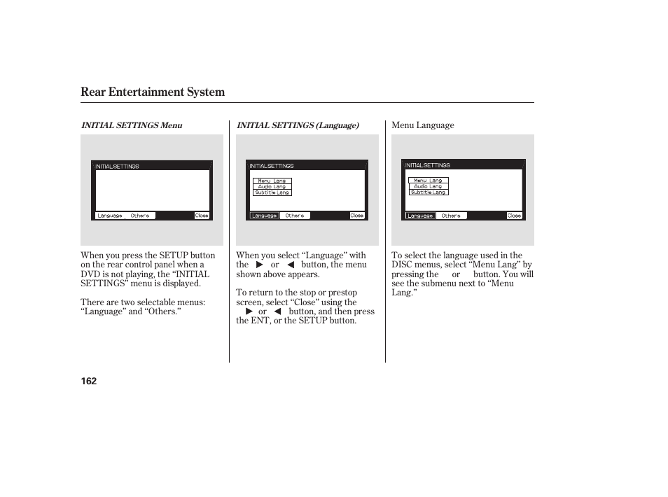 Rear entertainment system | HONDA 00X31-S9V-6502 User Manual | Page 168 / 330