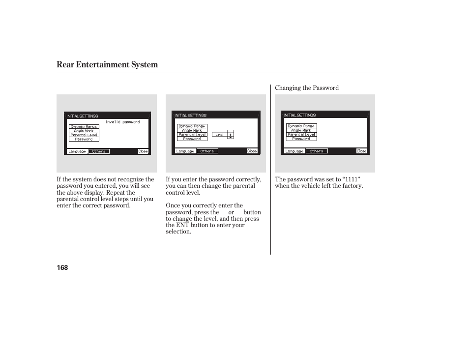 Rear entertainment system | HONDA 00X31-S9V-6502 User Manual | Page 174 / 330