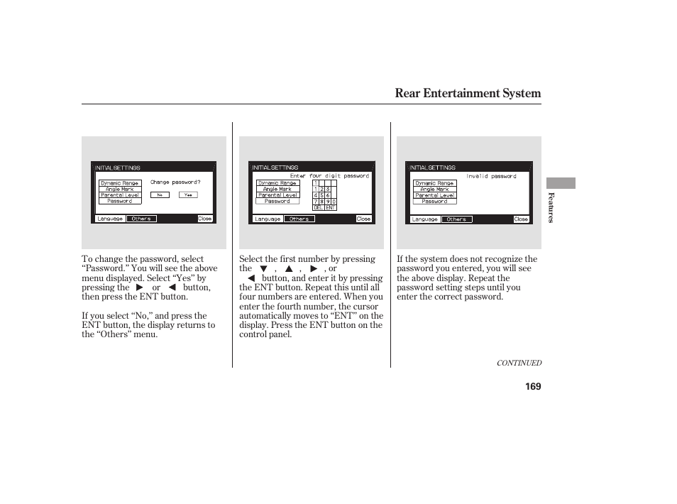 Rear entertainment system | HONDA 00X31-S9V-6502 User Manual | Page 175 / 330