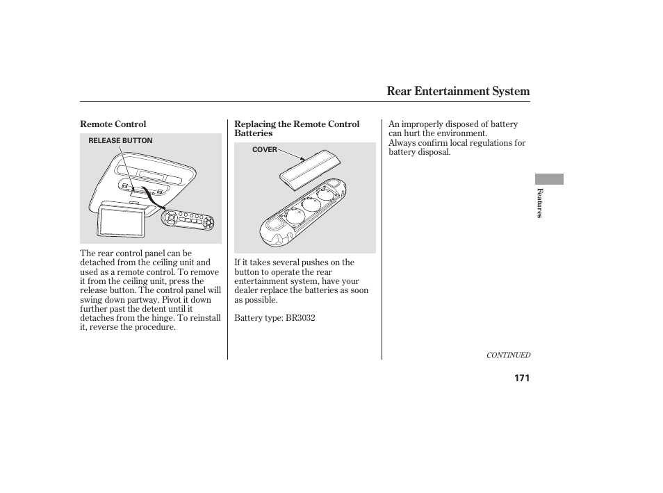 Rear entertainment system | HONDA 00X31-S9V-6502 User Manual | Page 177 / 330