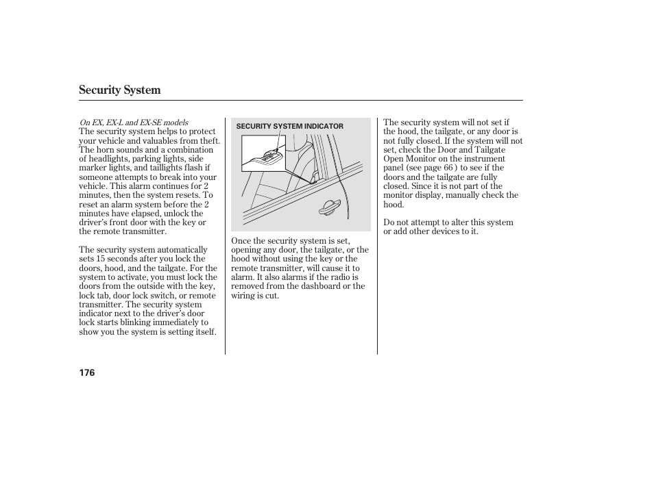 Security system | HONDA 00X31-S9V-6502 User Manual | Page 182 / 330