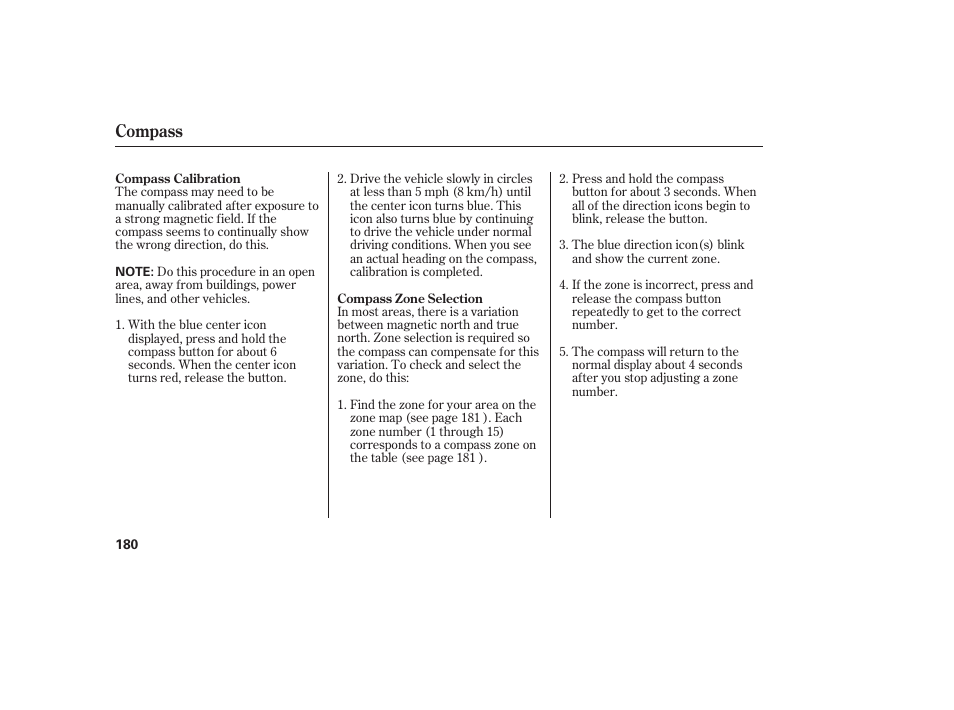 Compass | HONDA 00X31-S9V-6502 User Manual | Page 186 / 330