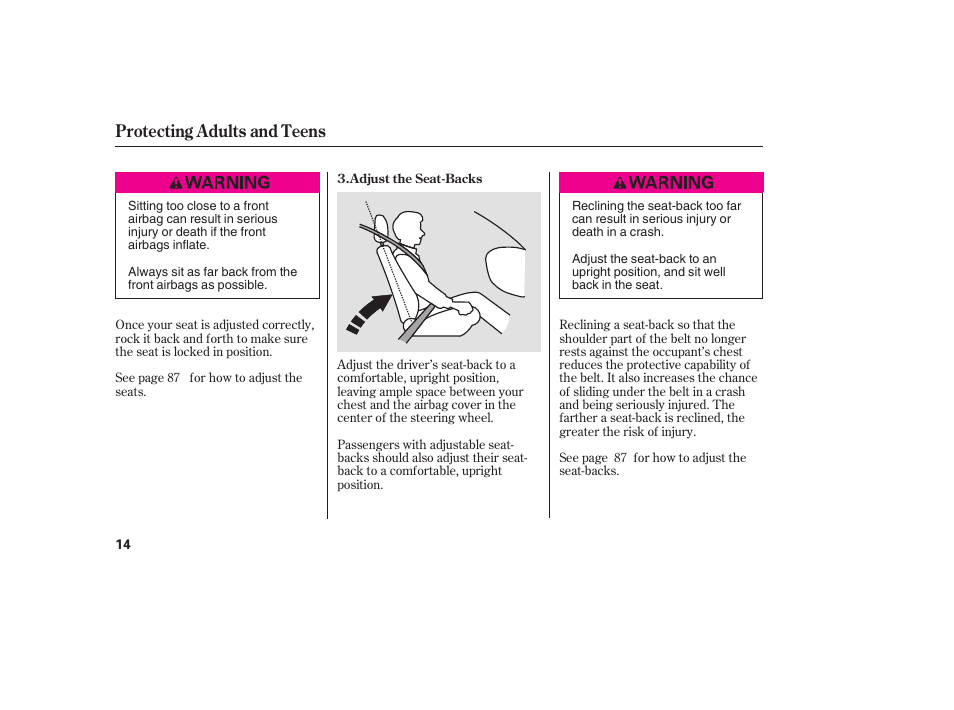 Protecting adults and teens | HONDA 00X31-S9V-6502 User Manual | Page 20 / 330