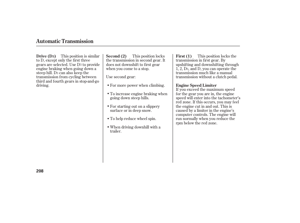 Automatic transmission | HONDA 00X31-S9V-6502 User Manual | Page 214 / 330