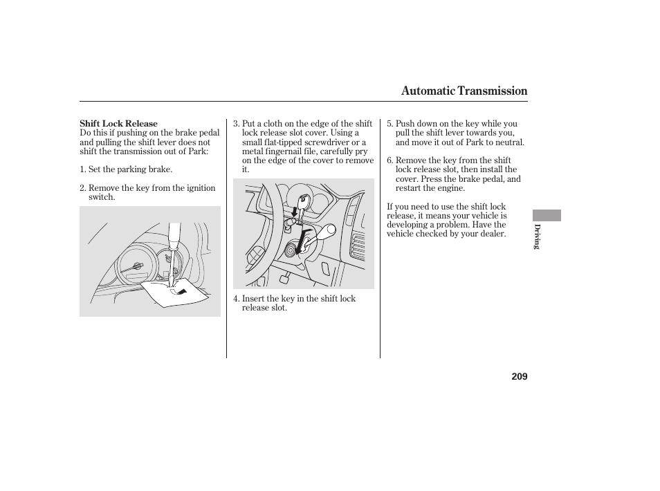 Automatic transmission | HONDA 00X31-S9V-6502 User Manual | Page 215 / 330