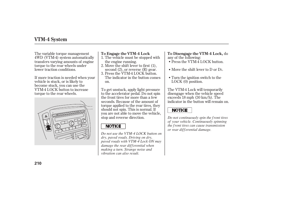 Vtm-4 system | HONDA 00X31-S9V-6502 User Manual | Page 216 / 330