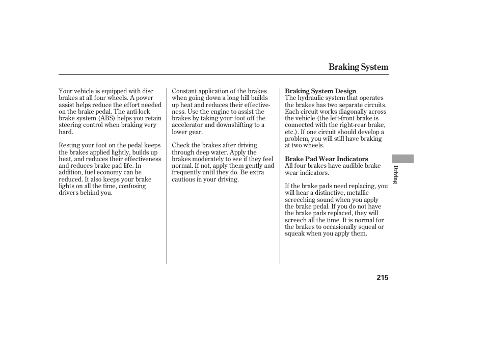 Braking system | HONDA 00X31-S9V-6502 User Manual | Page 221 / 330