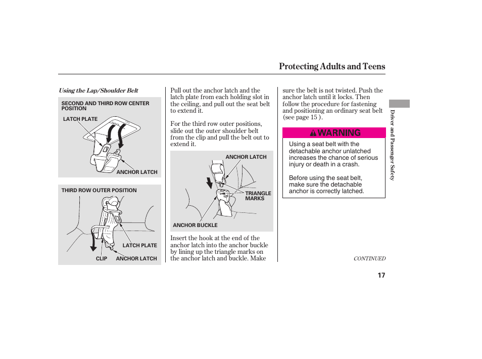 Protecting adults and teens | HONDA 00X31-S9V-6502 User Manual | Page 23 / 330