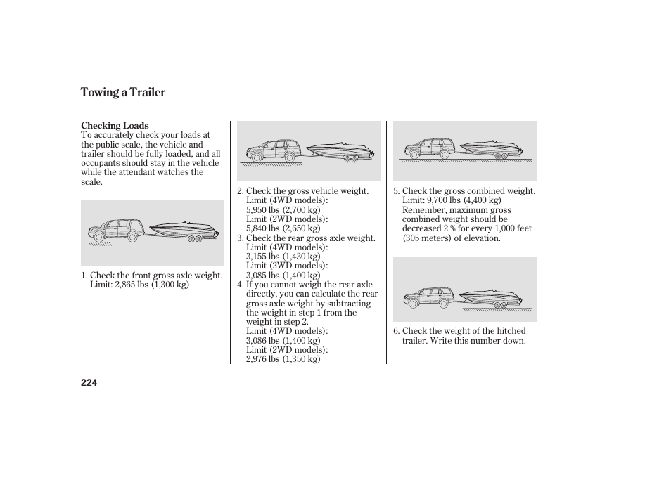 Towing a trailer | HONDA 00X31-S9V-6502 User Manual | Page 230 / 330