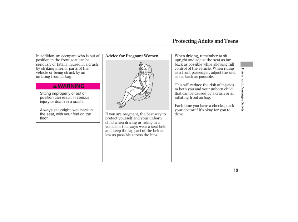 Protecting adults and teens | HONDA 00X31-S9V-6502 User Manual | Page 25 / 330