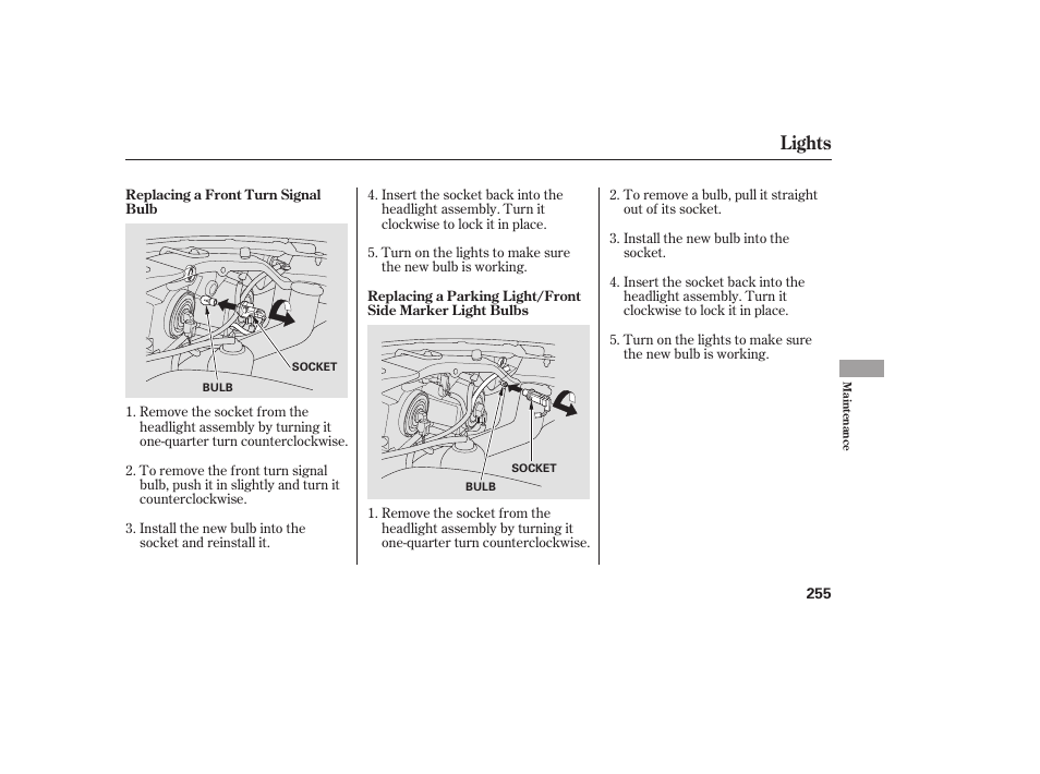 Lights | HONDA 00X31-S9V-6502 User Manual | Page 261 / 330