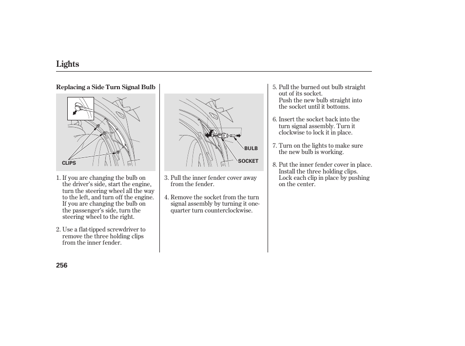 Lights | HONDA 00X31-S9V-6502 User Manual | Page 262 / 330