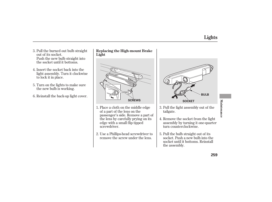 Lights | HONDA 00X31-S9V-6502 User Manual | Page 265 / 330