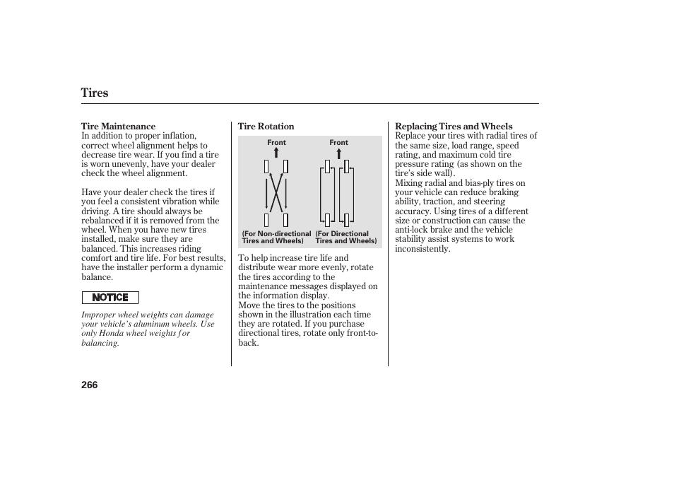 Tires | HONDA 00X31-S9V-6502 User Manual | Page 272 / 330