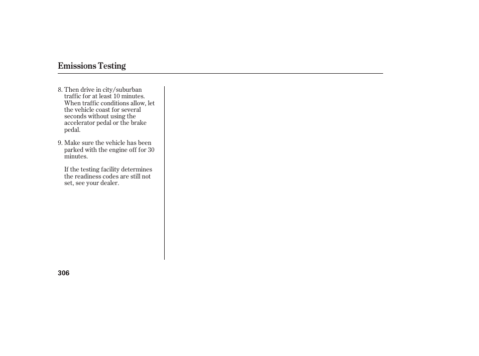 Emissions testing | HONDA 00X31-S9V-6502 User Manual | Page 312 / 330