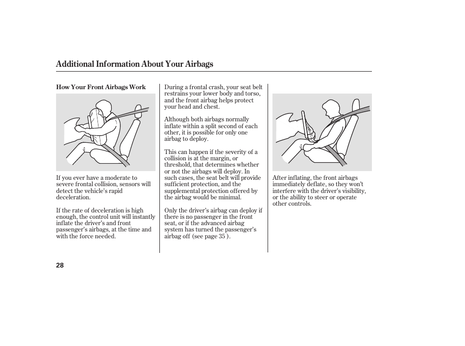 Additional information about your airbags | HONDA 00X31-S9V-6502 User Manual | Page 34 / 330