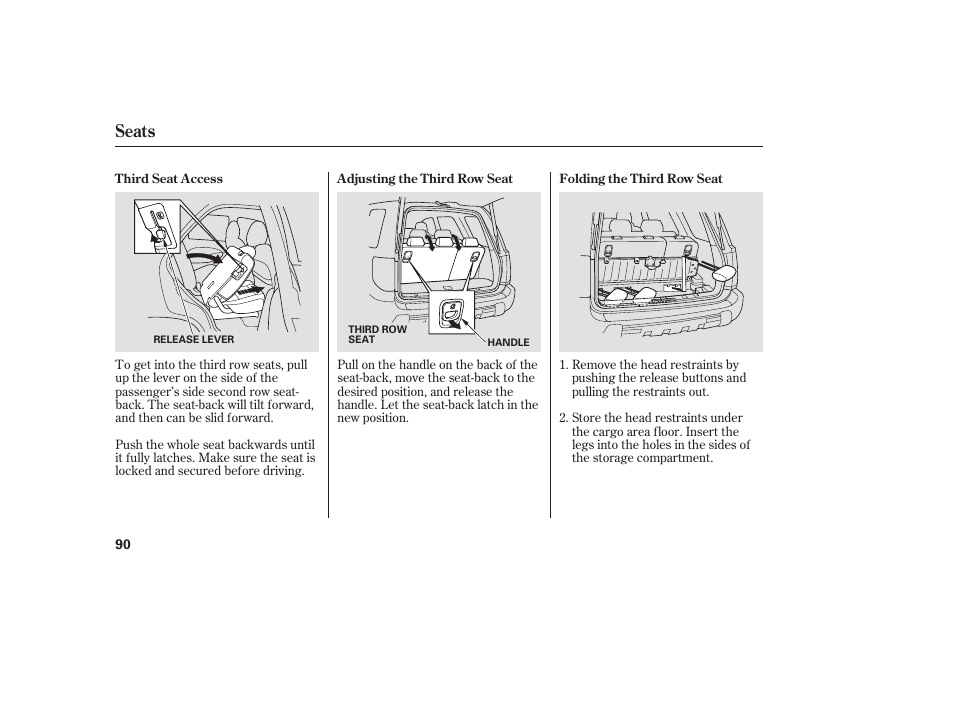 Seats | HONDA 00X31-S9V-6502 User Manual | Page 96 / 330