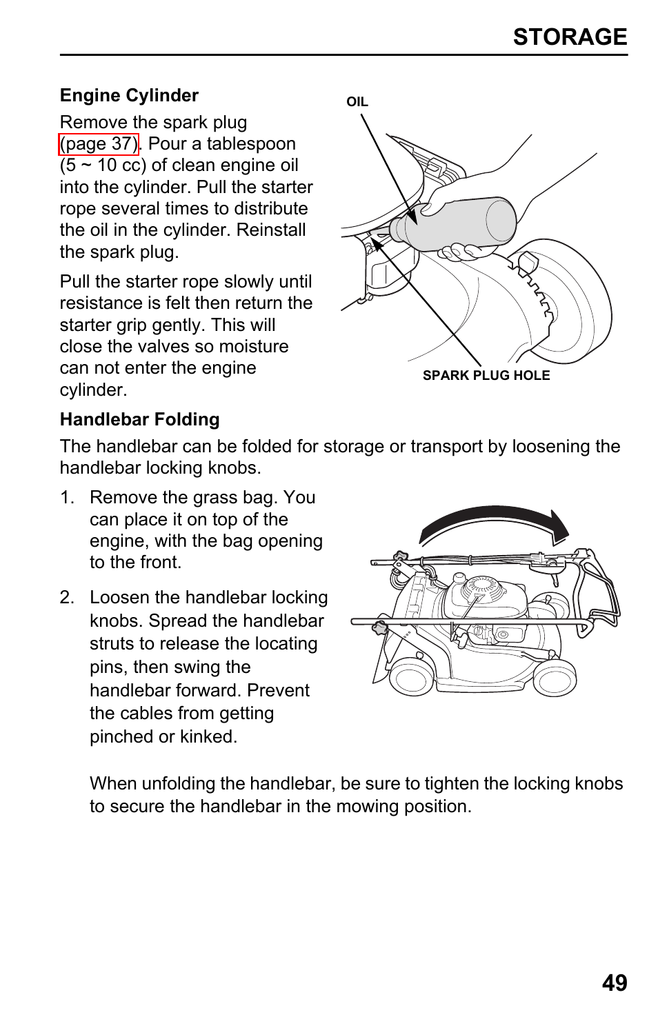 Storage 49 | HONDA Honda HRB217HXA User Manual | Page 51 / 76