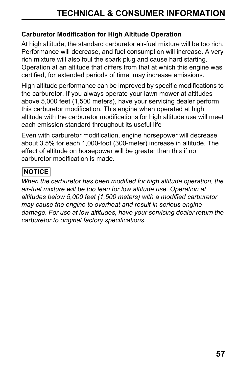 Technical & consumer information 57 | HONDA Honda HRB217HXA User Manual | Page 59 / 76