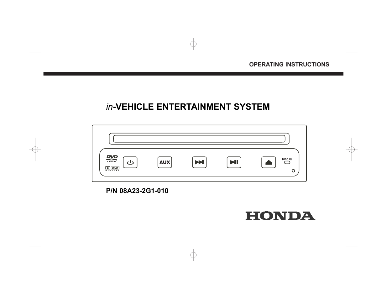 HONDA Vehicle Entertainment System User Manual | 32 pages
