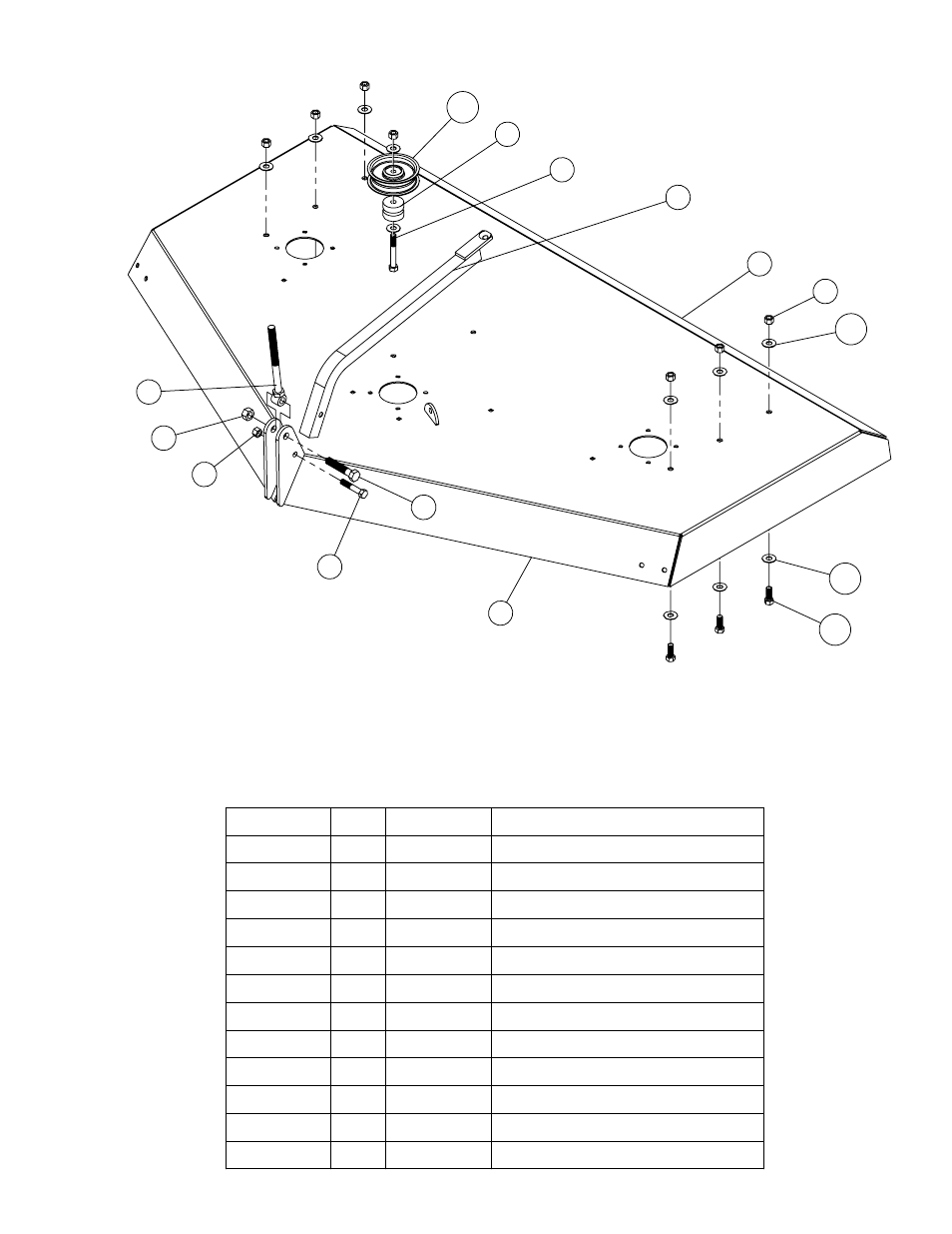 Deck assembly parts list | HONDA Quicksilver 54 User Manual | Page 13 / 23