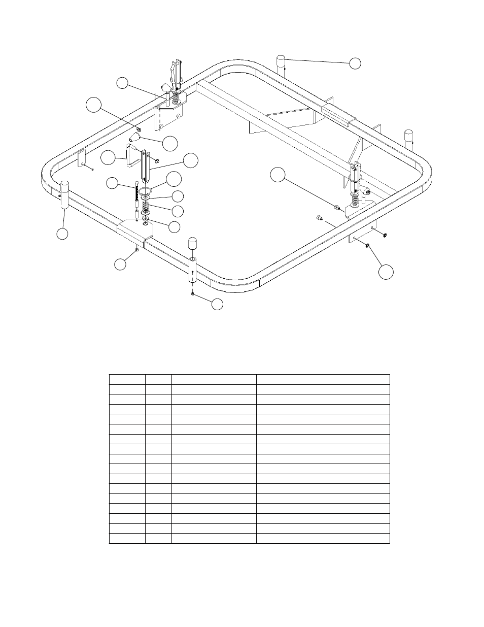 Main frame assembly parts list | HONDA Quicksilver 54 User Manual | Page 14 / 23