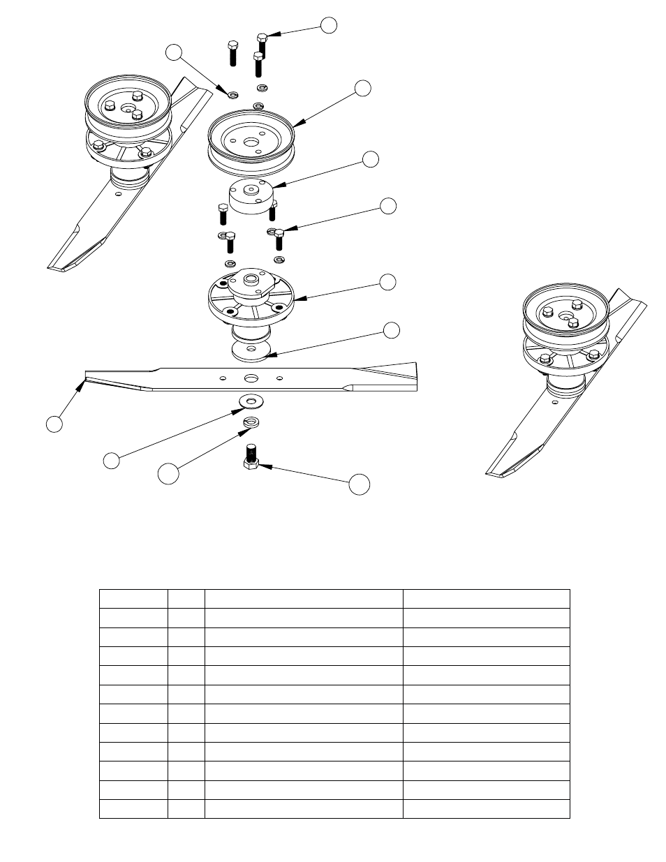 Blade spindle assembly parts list | HONDA Quicksilver 54 User Manual | Page 20 / 23