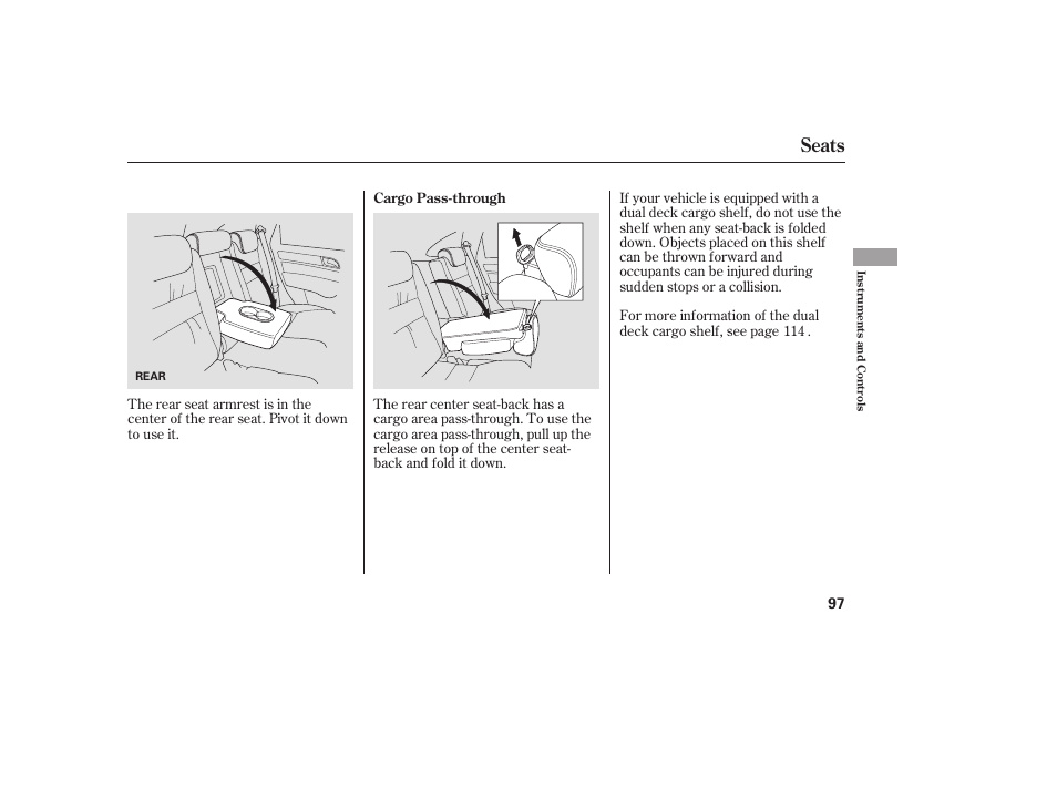 Seats | HONDA 2008 User Manual | Page 103 / 374