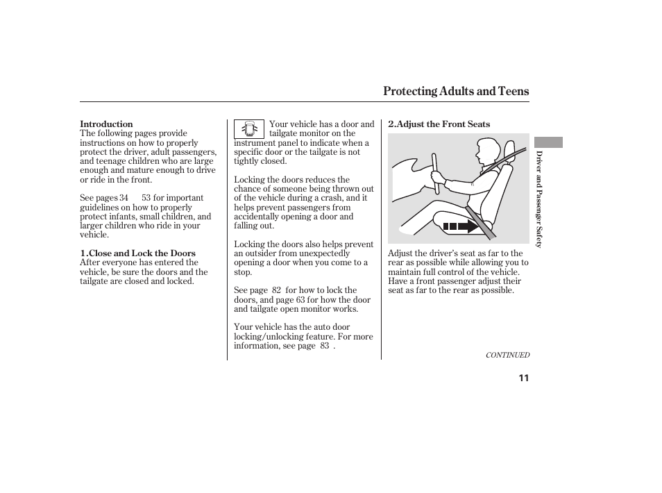 Protecting adults and teens | HONDA 2008 User Manual | Page 17 / 374