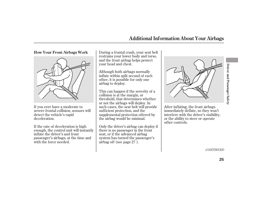 Additional information about your airbags | HONDA 2008 User Manual | Page 31 / 374