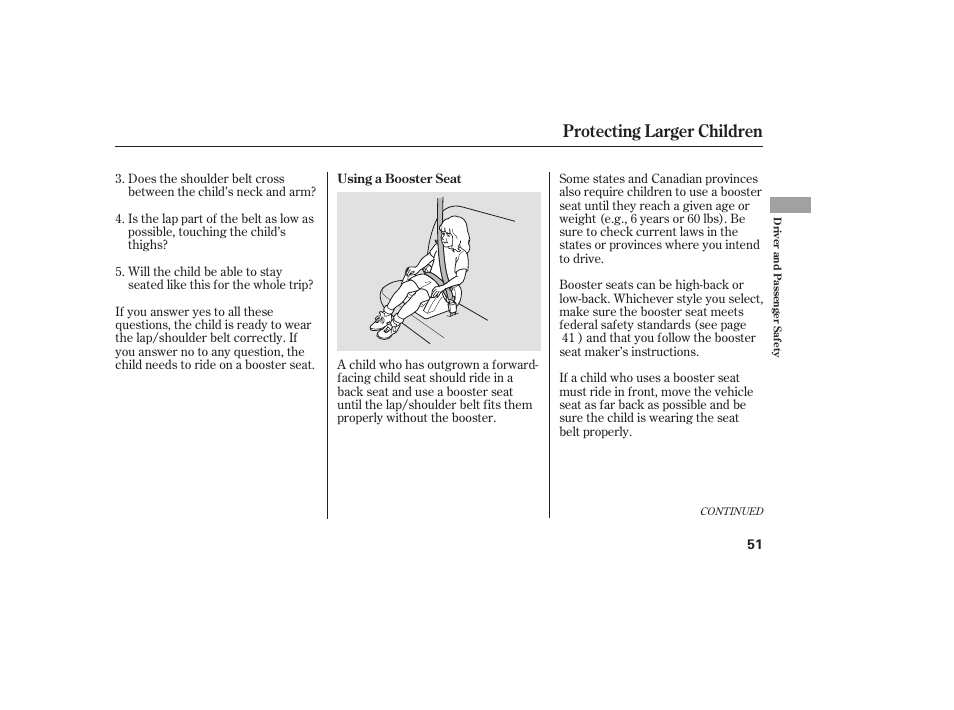 Protecting larger children | HONDA 2008 User Manual | Page 57 / 374