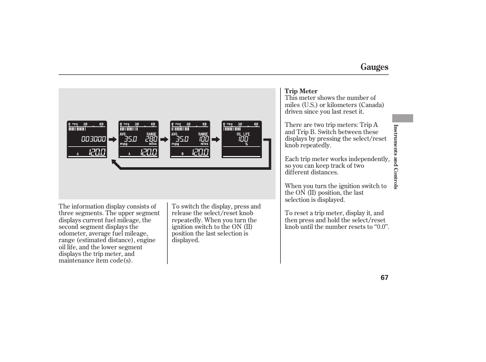 Gauges | HONDA 2008 User Manual | Page 73 / 374