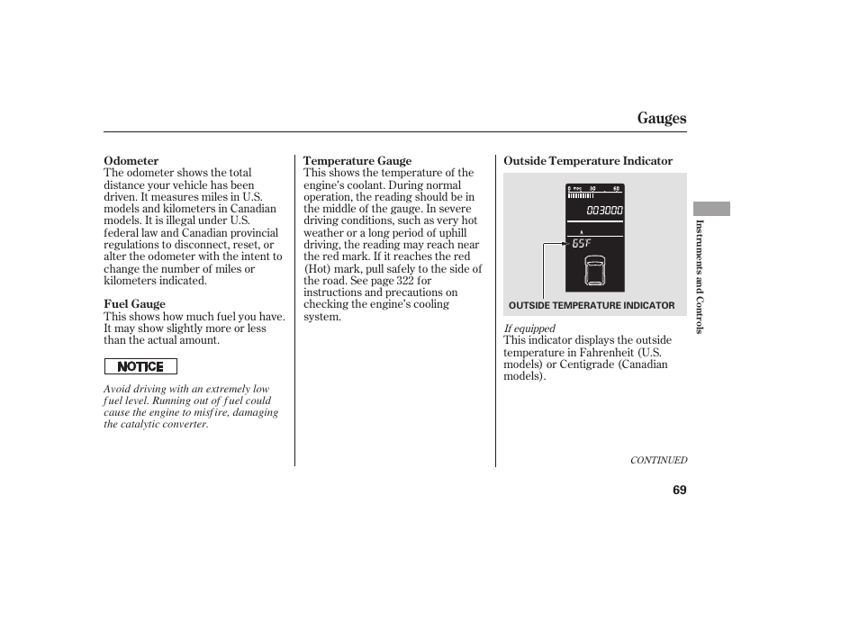 Gauges | HONDA 2008 User Manual | Page 75 / 374