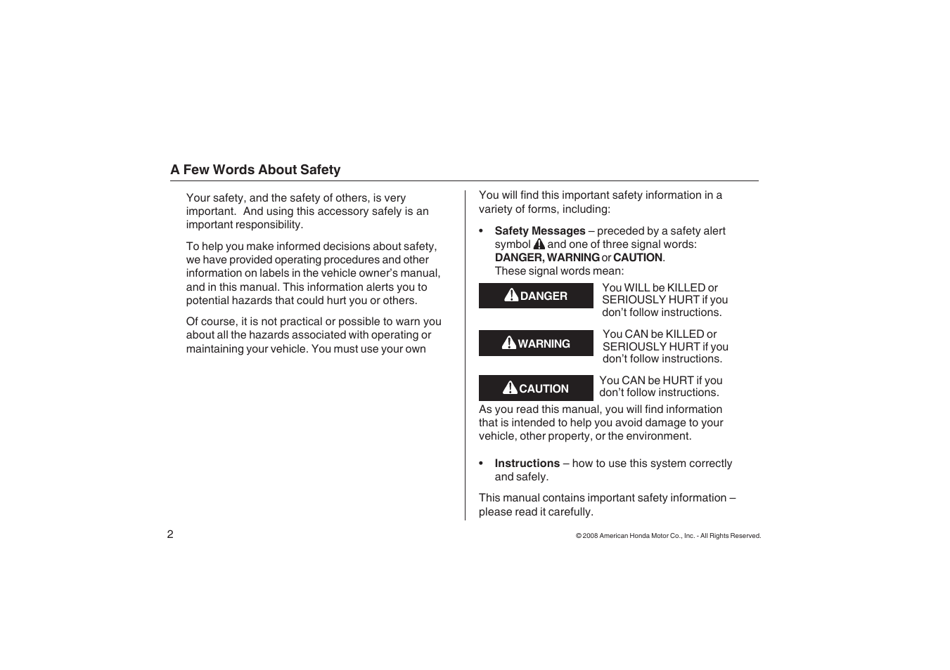 HONDA 2007 Accord Cargo Hook User Manual | Page 2 / 4
