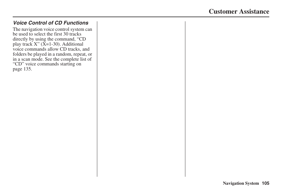 Customer assistance | HONDA 2008 Civic Navigation User Manual | Page 106 / 145