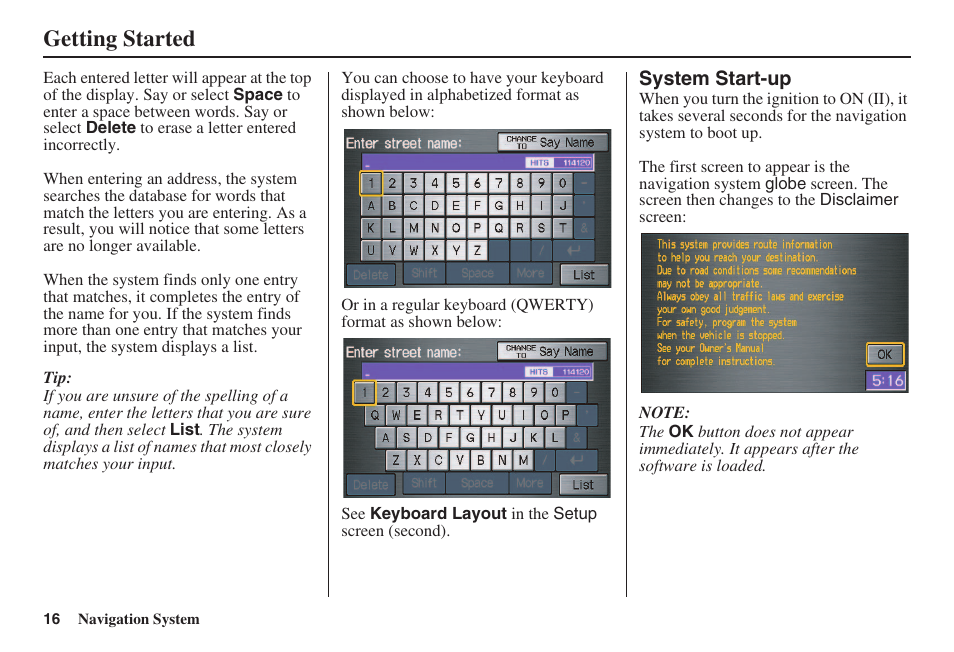 Getting started | HONDA 2008 Civic Navigation User Manual | Page 17 / 145