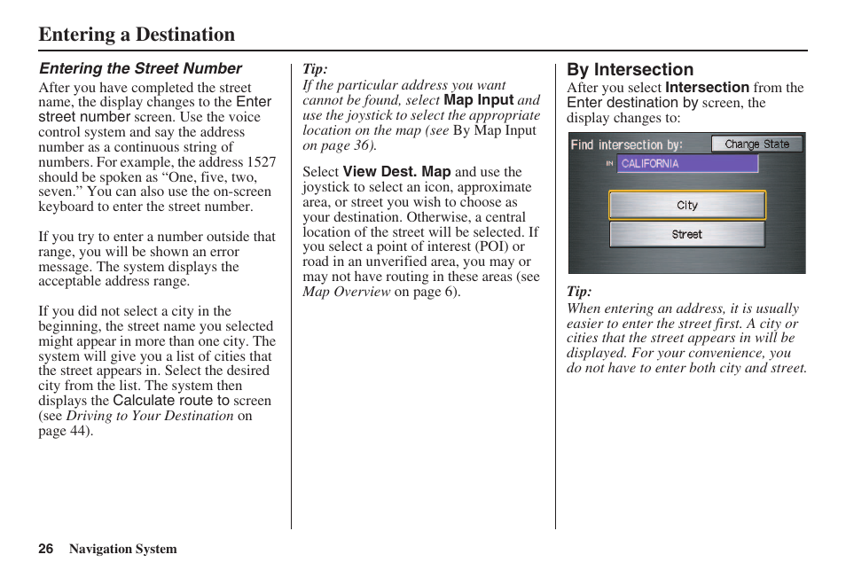Entering a destination | HONDA 2008 Civic Navigation User Manual | Page 27 / 145