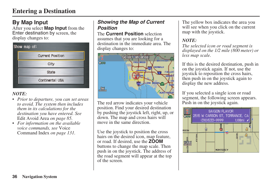 Entering a destination | HONDA 2008 Civic Navigation User Manual | Page 37 / 145