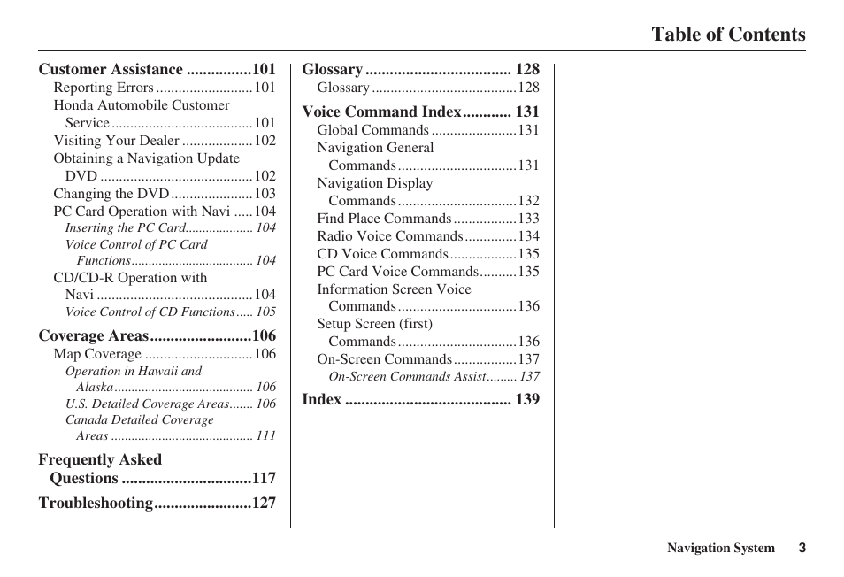HONDA 2008 Civic Navigation User Manual | Page 4 / 145