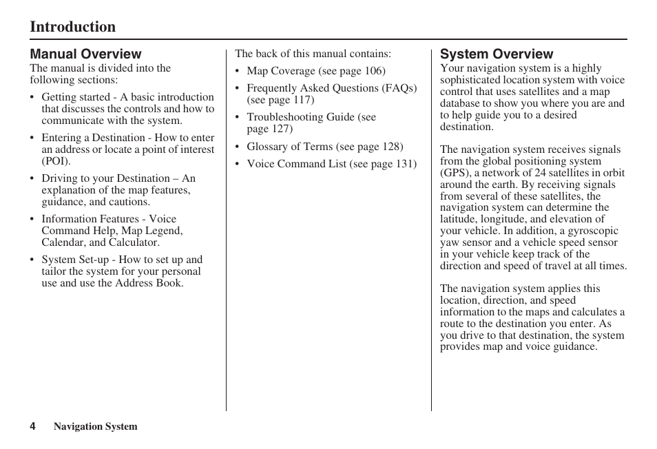Introduction | HONDA 2008 Civic Navigation User Manual | Page 5 / 145