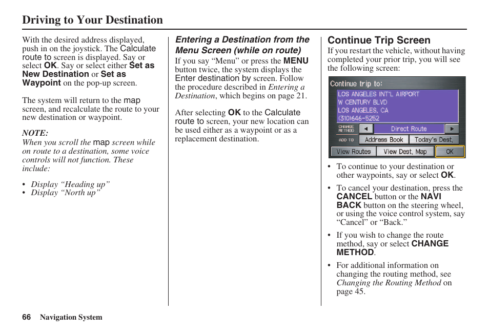 Driving to your destination | HONDA 2008 Civic Navigation User Manual | Page 67 / 145